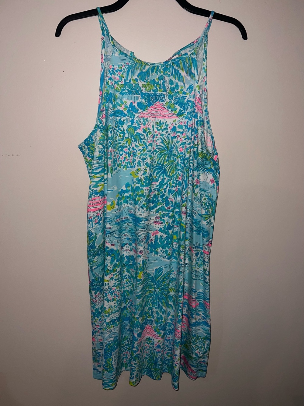 Lilly Pulitzer Blue Floral Sundress with Pink Label